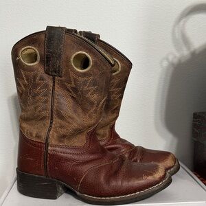 Kids Brown Leather Cowboy Boots